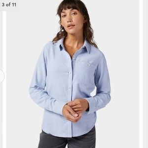 Stio Miter Stretch Lightweight Flannel Shirt in Windchill Stripe Large